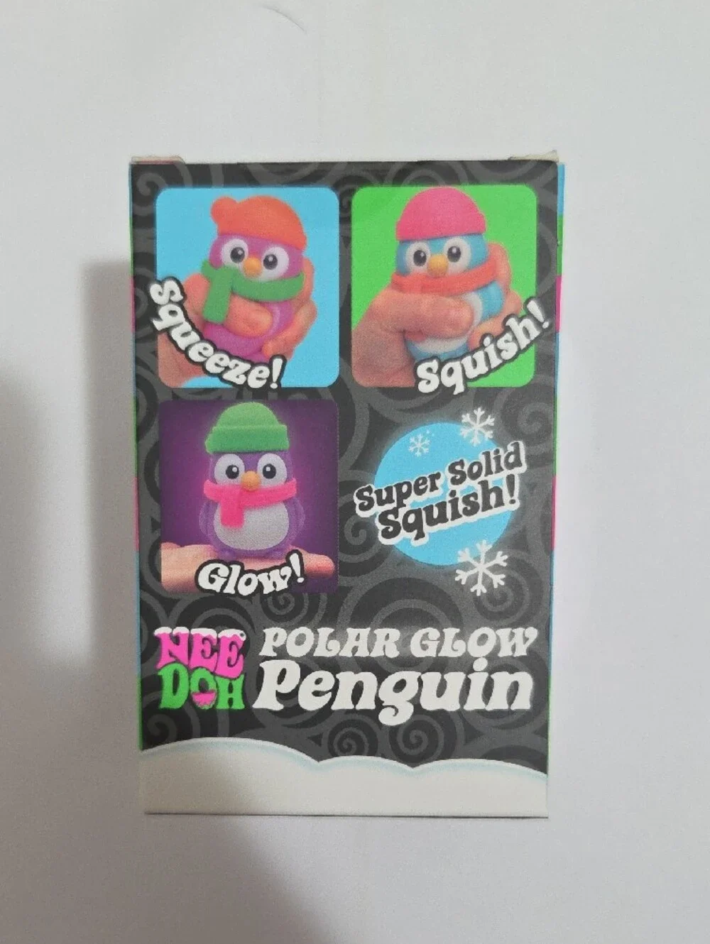 Needoh Polar Glow Penguin - Purple W/Pink Scarf, Green Hat-Authentic